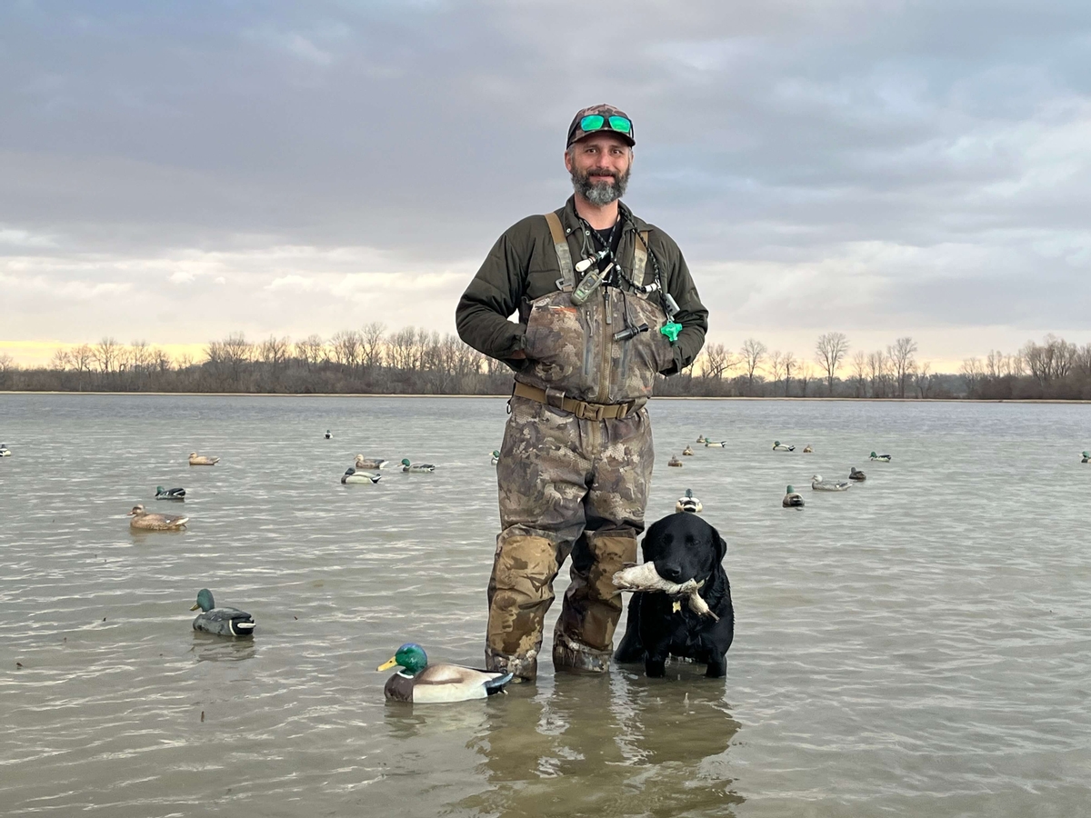 Duck hunting area in the White River area of Arkansas